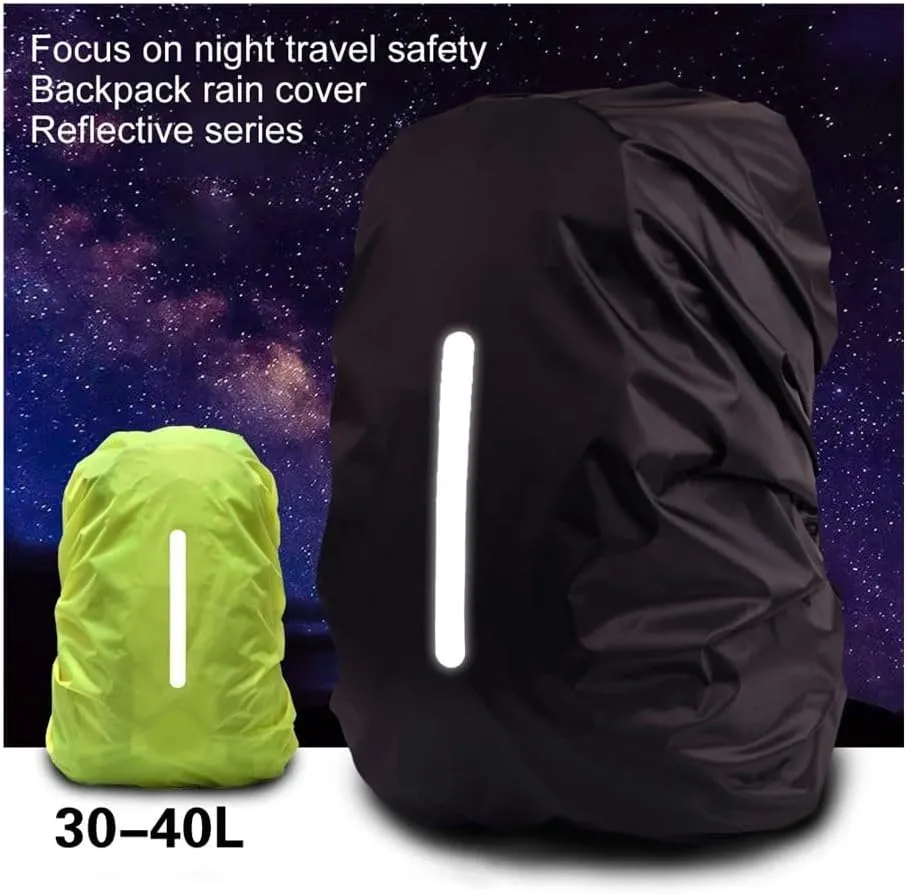 Reflective Waterproof Backpack Rain Cover 30L-80L Outdoor Night Cycling Safety Light Raincover Case Bag Camping Hiking