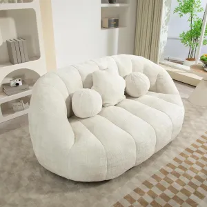Relaxing and Bean Bag Sofa for Adults and Kids, Soft Chenille Fabric, High Back, Indoor & Outdoor Use