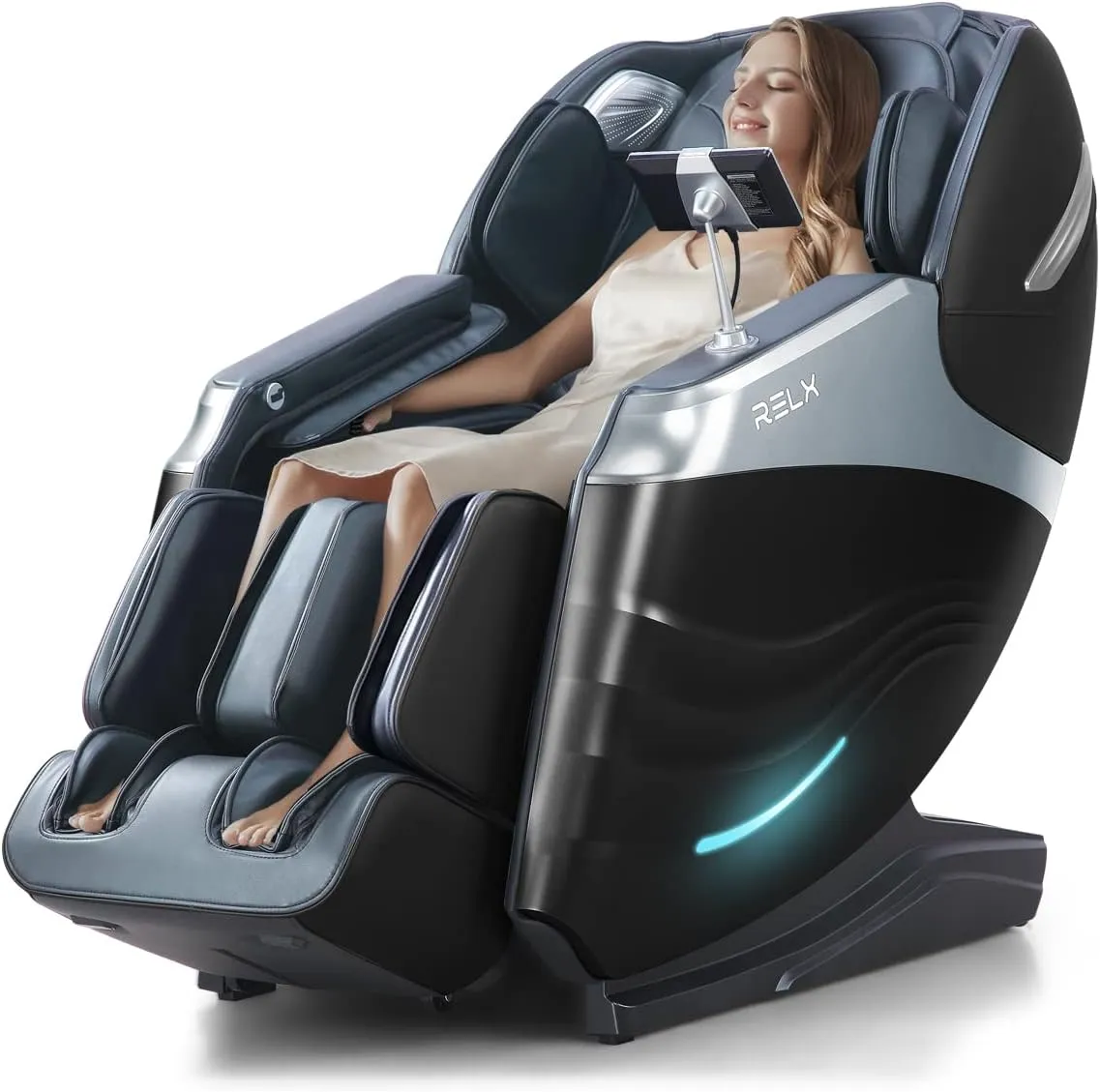 RELX 2025 Massage Chair Full Body, Zero Gravity SL-Track Shiatsu Massage Chair Built-in Heat System, Airbag Massage, with Body Scan, Deep Yoga Stretch, Calfrest Extension and AI Control(Black)