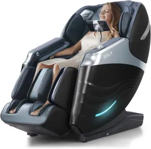 RELX 2025 Massage Chair Full Body, Zero Gravity SL-Track Shiatsu Massage Chair Built-in Heat System, Airbag Massage, with Body Scan, Deep Yoga Stretch, Calfrest Extension and AI Control(Black)