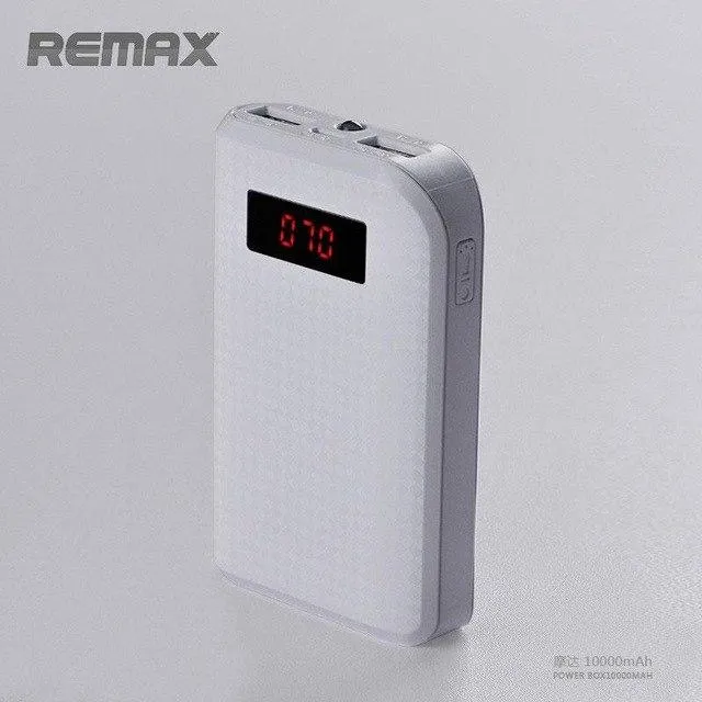 REMAX Power Bank 10000mAh Universal Mobile Phones Portable Charger Powerbank Dual USB LED LCD 10000mAh External Battery Charger