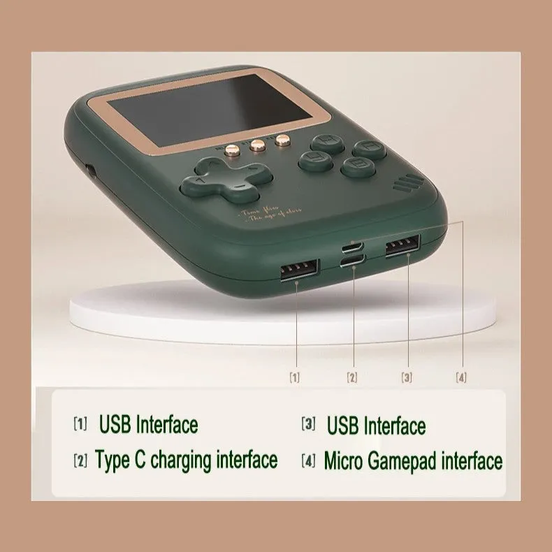 Retro Gamer Power Bank – 10000mAh Dual-USB with 500 Classic Games!