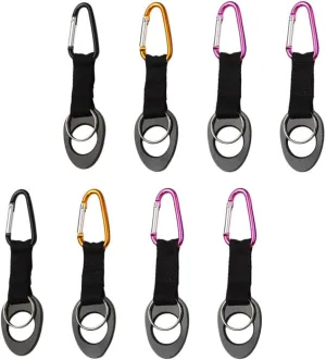 Reusable Water Bottle Lanyard Set 8pcs Carabiner Buckle Holders for Hiking Travel