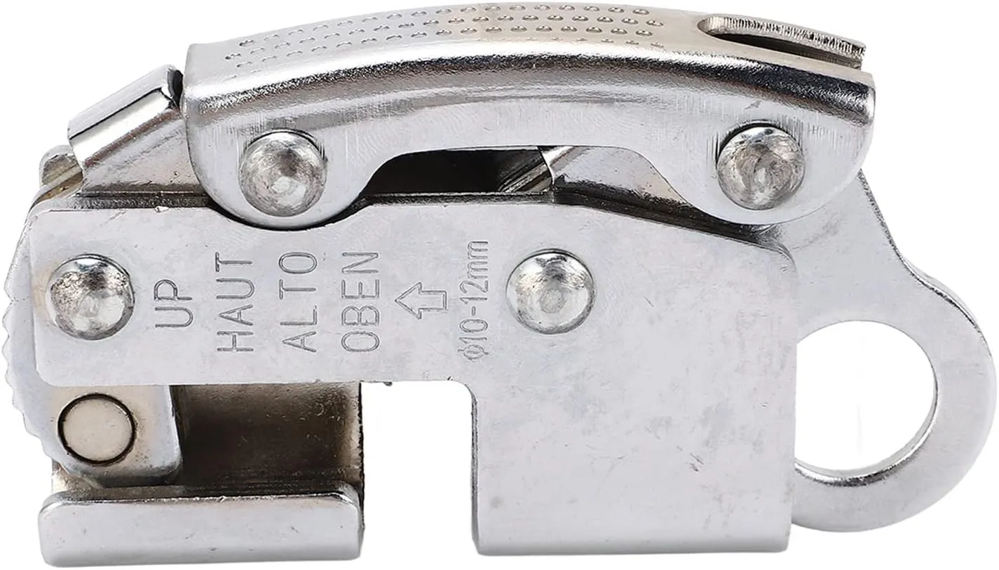 Rock Climbing Rope Grab, Alloy Steel Self Round Hole Locking Fall Safety Grab Device for Construction, Fall, Safety Harness