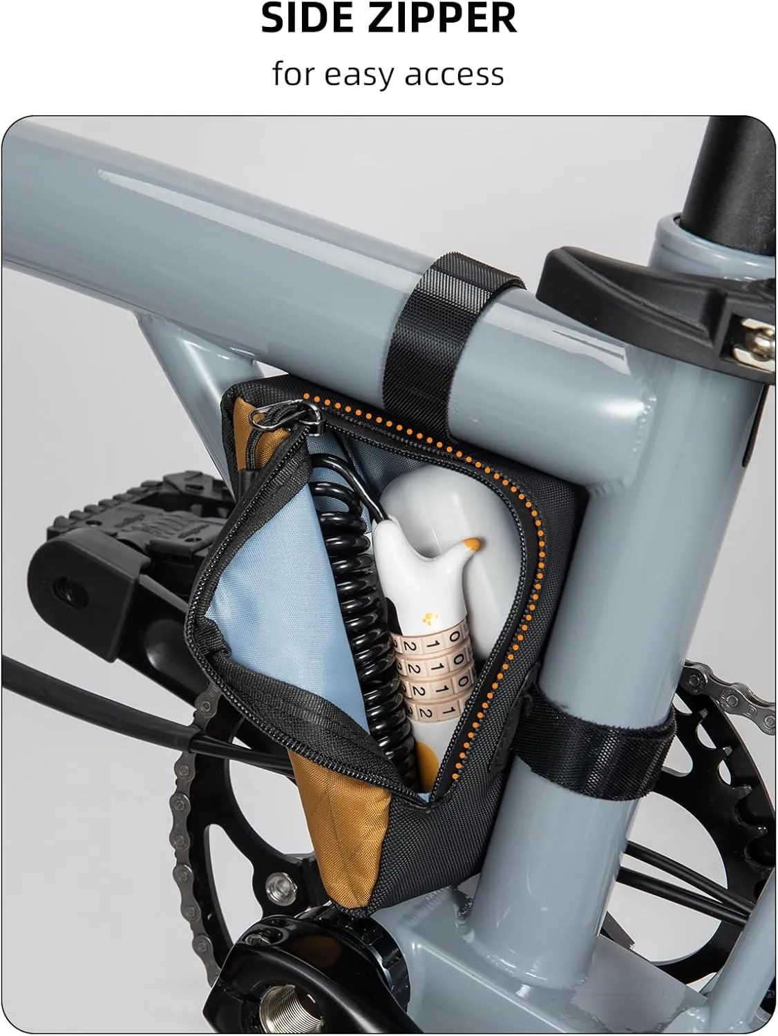 ROCKBROS Triangle Bike Bag for Brompton Bike Frame Bag Folding Bicycle Cycling Storage Bag Cycling Pouch Brown