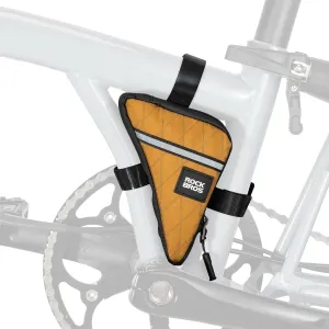ROCKBROS Triangle Bike Bag for Brompton Bike Frame Bag Folding Bicycle Cycling Storage Bag Cycling Pouch Brown