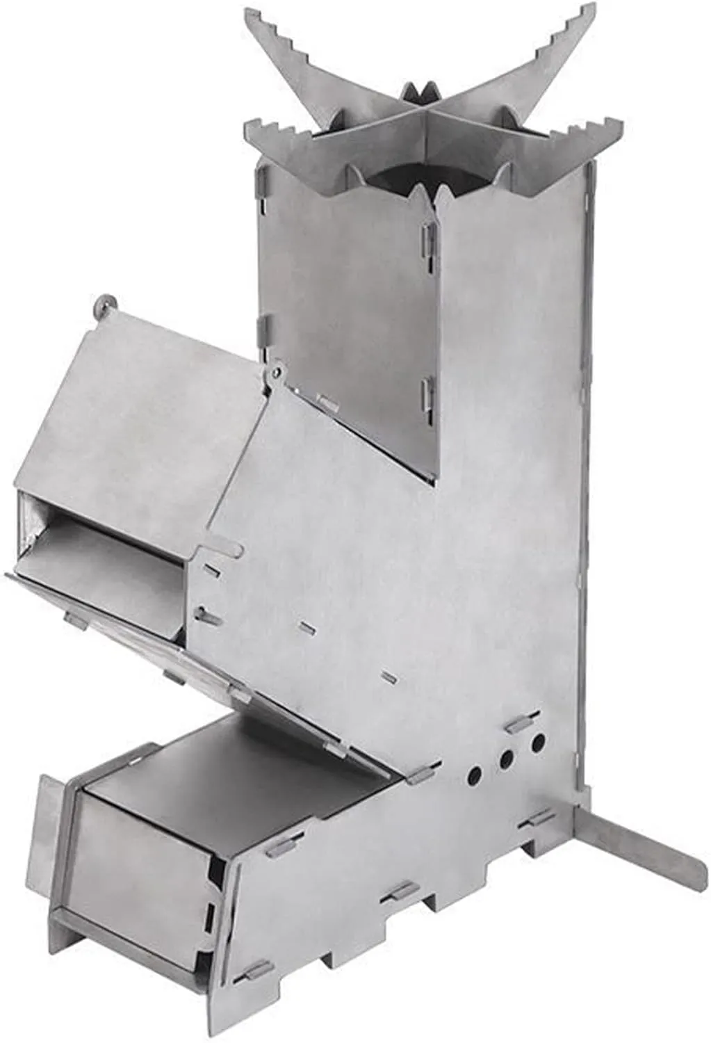 Rocket Stove Portable Wood Burning Stove Camping Hiking Survival Backpacking Stove Detachable Powerful Efficient Wood Burning and Low Smoke Gasification for Quick Boil Compact