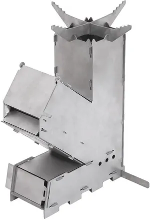 Rocket Stove Portable Wood Burning Stove Camping Hiking Survival Backpacking Stove Detachable Powerful Efficient Wood Burning and Low Smoke Gasification for Quick Boil Compact