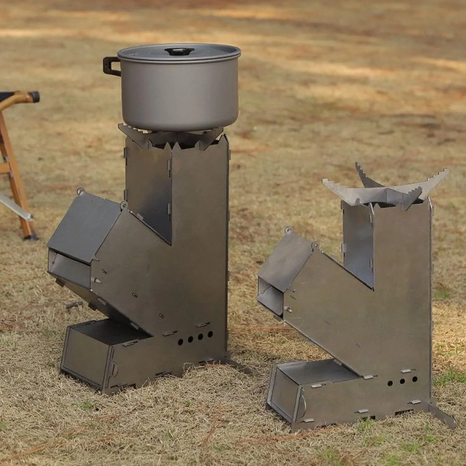Rocket Stove Portable Wood Burning Stove Camping Hiking Survival Backpacking Stove Detachable Powerful Efficient Wood Burning and Low Smoke Gasification for Quick Boil Compact