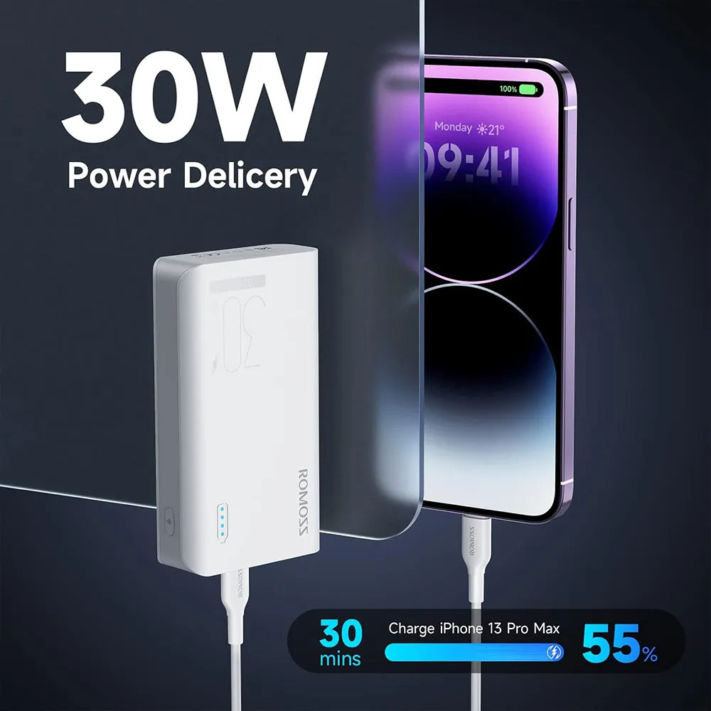Romoss Dual Fast Charging Power Bank 10000mAh 30W - White