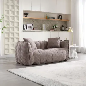 roomfitters Soft Beanbag Chair with High Resilience Foam Core for Two People – Comfortable Square Recliner Sofa for Gaming, Reading, Watching TV (Brown)