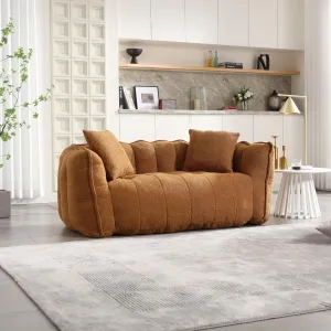 roomfitters Soft Beanbag Chair with High Resilience Foam Core for Two People – Comfortable Square Recliner Sofa for Gaming, Reading, Watching TV (Yellow)