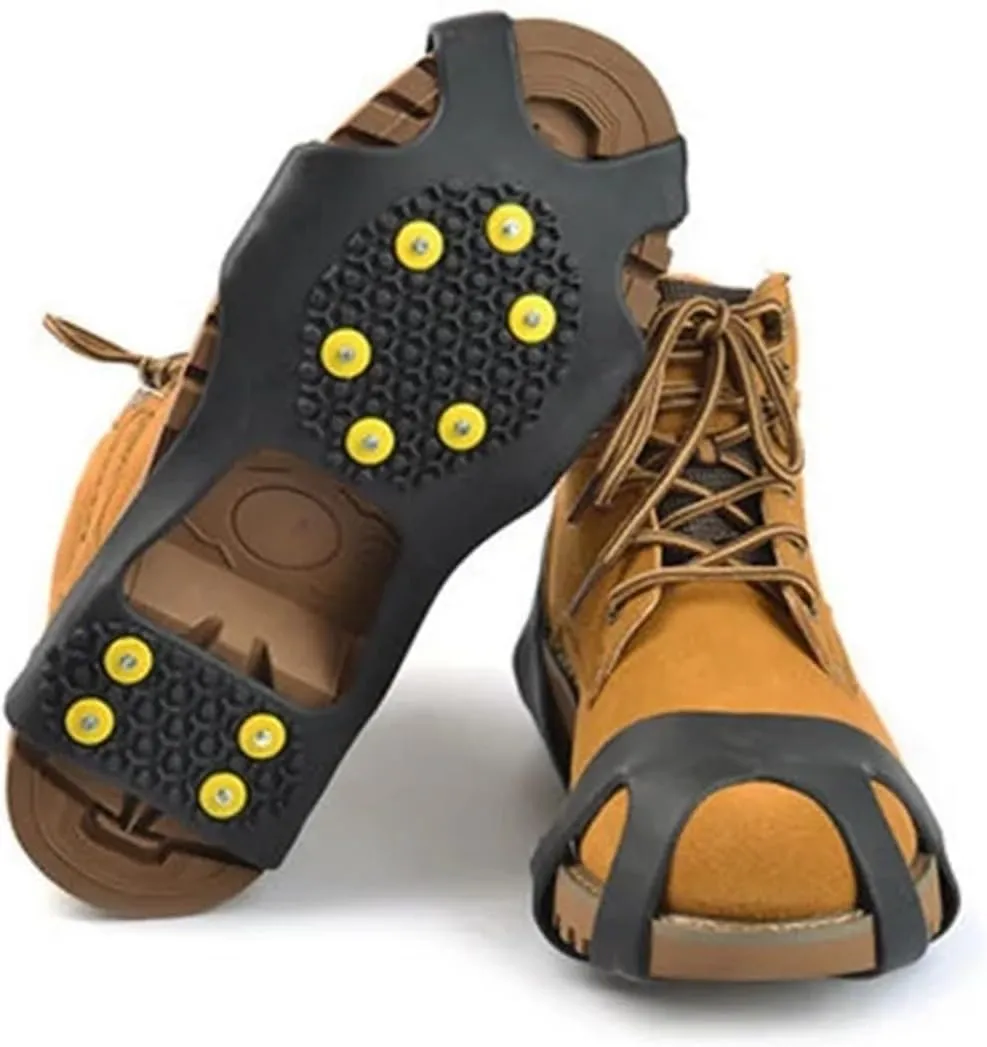 Rubber 10 Studs Anti-Skid Ice Gripper Snow Crampon Mountaineering Climbing Size 31~48 Winter Boots Spike Simple Gripper