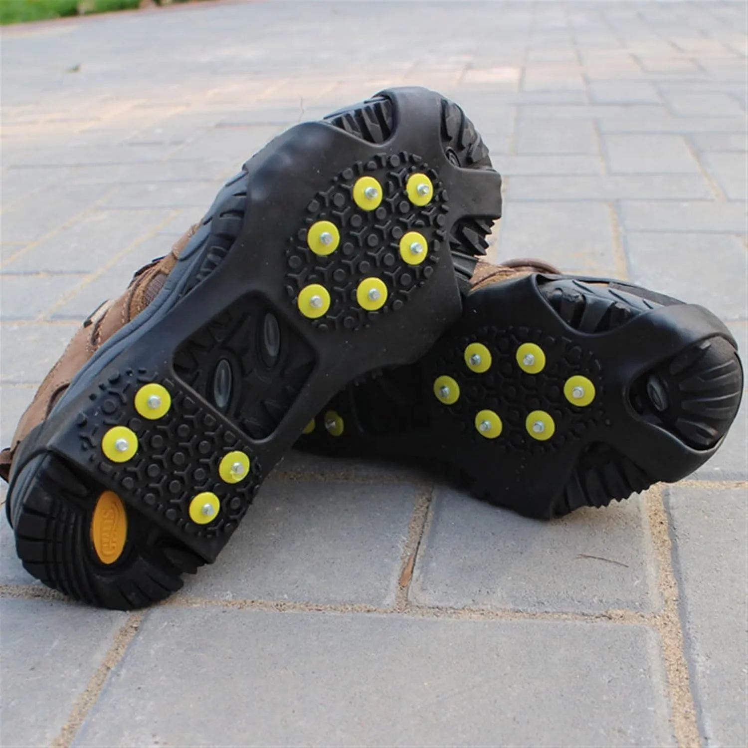 Rubber 10 Studs Anti-Skid Ice Gripper Snow Crampon Mountaineering Climbing Size 31~48 Winter Boots Spike Simple Gripper
