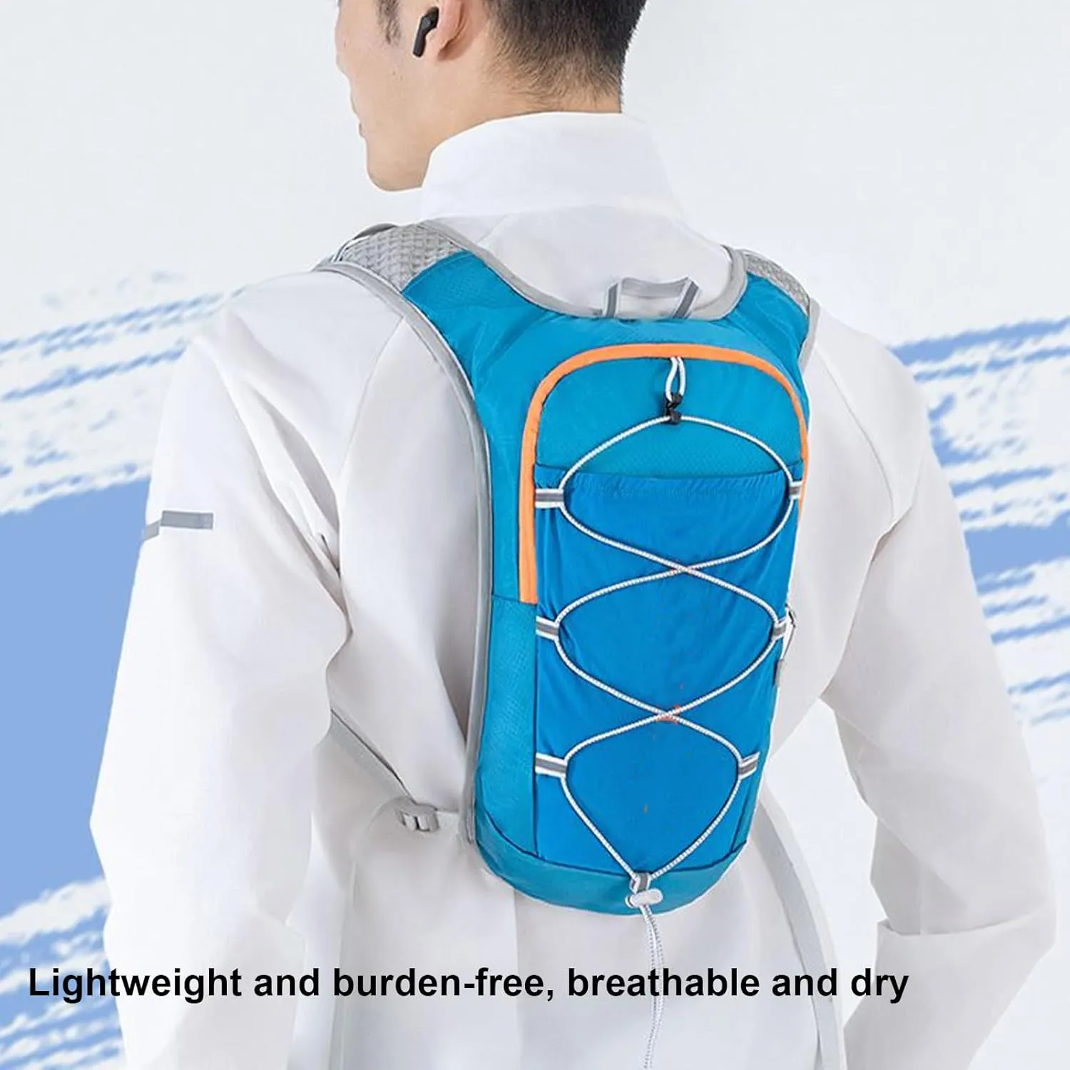 Running Backpack - Lightweight Reflective Backpack, Hydration Pack for | Breathable Water Bladder Backpack, Reflective Cycling Vest for Jogging Trail Running Outdoor Sports Men Women
