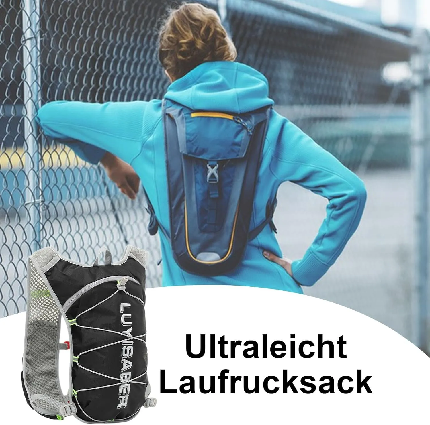 Running Hydration Pack | Trail Running Hiking Backpack, 1.5L Hydration Bladder | Lightweight Running Backpack with Adjustable Shoulder Strap, Water Backpack for Alpine Skiing, Cycling