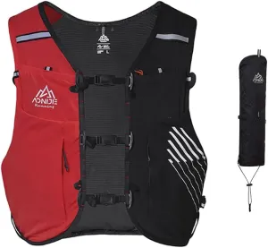 Running Hydration Vest 10L Large Capacity & Fits 6.8 inch Phones,Hydration Backpack for Trail Running,Hiking,Cycling (Black White with 2*500ML,M)