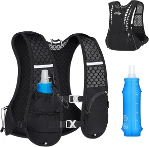 Running Hydration Vest, Lightweight Water Backpack for Running, Water Pack Backpack with 500ML TPU Hydro Water Flask, Water Vest for Running Women, Men