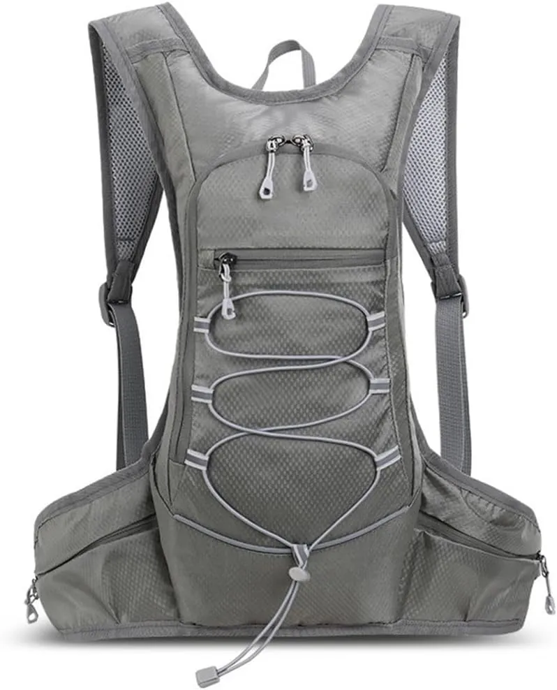 Running Pack for Men,Hydration Pack for Runners,Waterproof Pockets, Lightweight, Breathable and Perspiration Wicking, Can Be Used with 2L Water Bag, Suitable for Marathons(Grey) (G