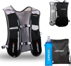 Running Vest for Men and Women - Hydration Vest with 500ml Foldable Water Bottle - Lightweight Hydration Backpack for Outdoor Adventures, Trail Running, Hiking and Cycling