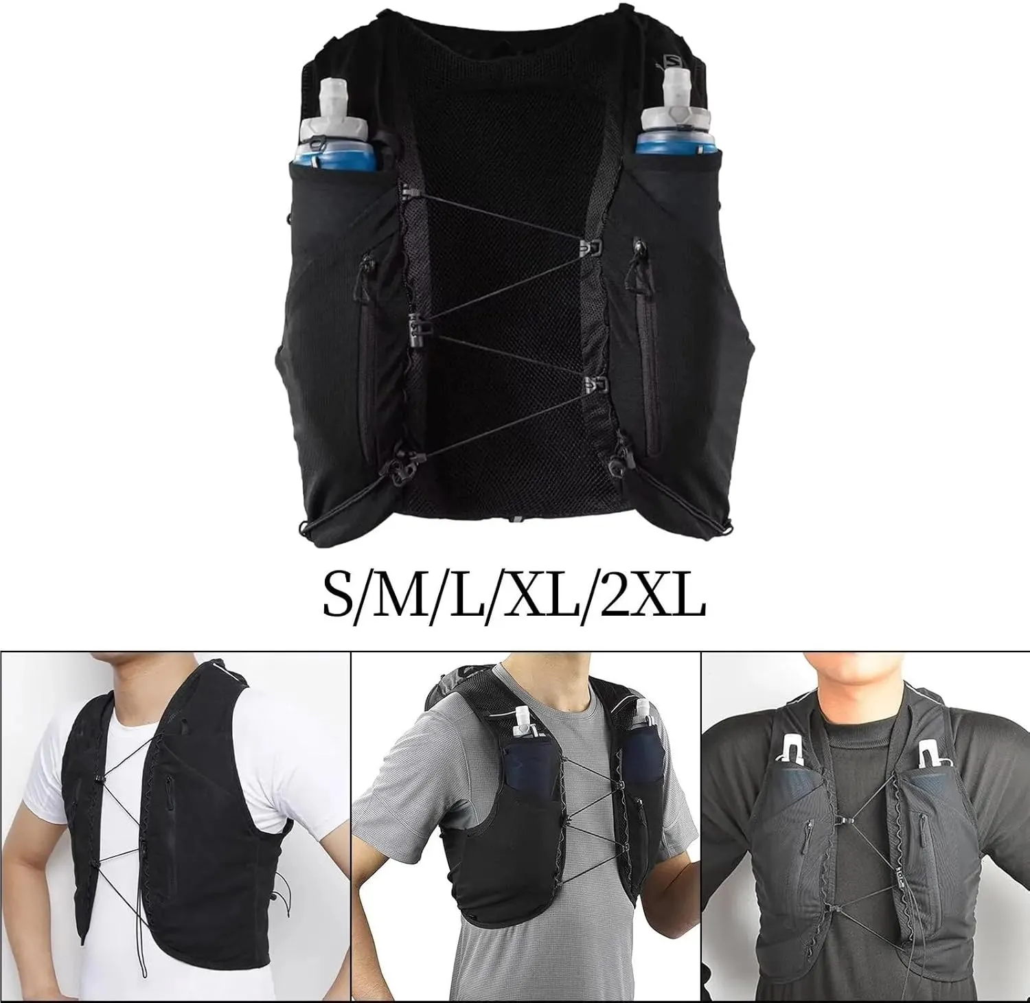 Running Vest Hydration Vest Daypack Multi Pockets Running Vest Backpack Sport Bag for Men Women for Running Bicycle Camping Jogging Climbing for Running