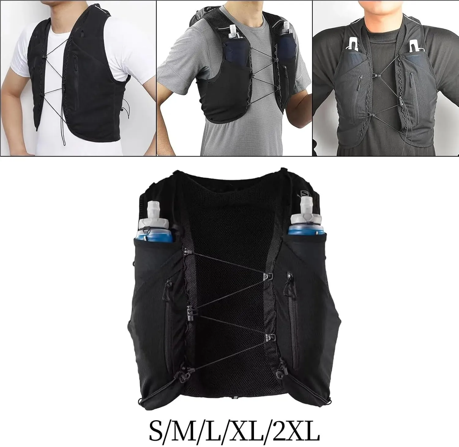 Running Vest Hydration Vest Daypack Multi Pockets Running Vest Backpack Sport Bag for Men Women for Running Bicycle Camping Jogging Climbing for Running