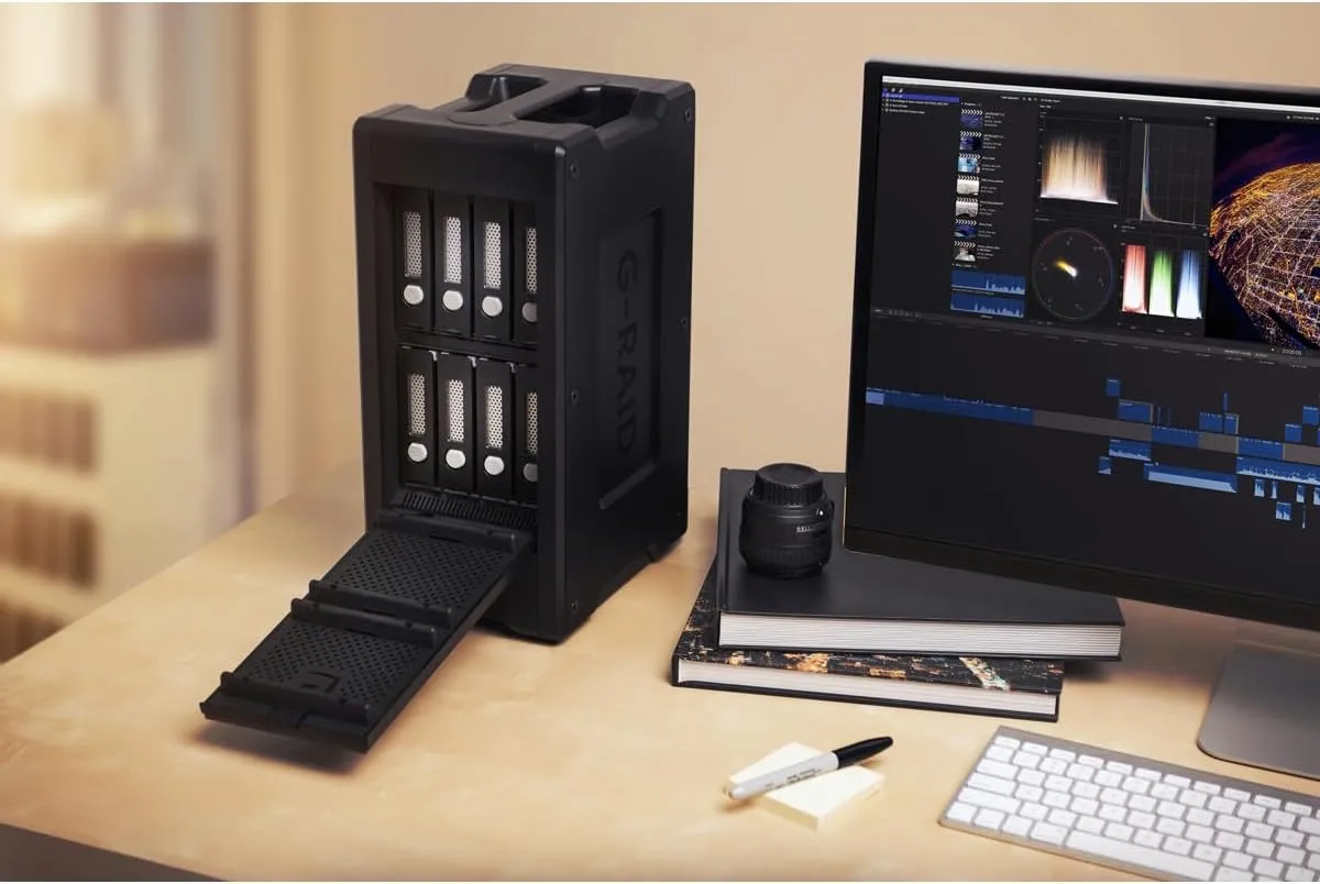SanDisk Professional G-RAID Shuttle 8-Bay Thunderbolt 3 RAID Array with 160TB (8x 20TB) Removable HDD