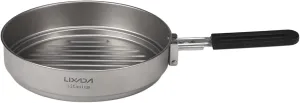 ,Saucepan Titanium Fry Pan Ultralight Grill Frying Pan with Folding Handle for Outdoor Cooking Camping Hiking Backpacking Pans