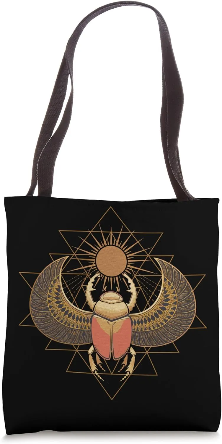 Scarab Sri Yantra Sacred Geometry Egyptian Symbol Power Sun Tote Bag