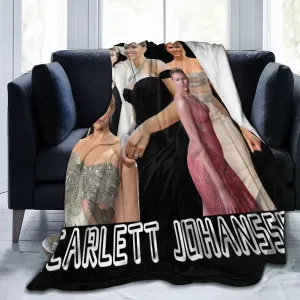 Scarlett Johansson Blanket Flannel Fleece Printed Throw Blankets Ultra Soft Micro Warm Blanket for All Season Bedding Chair Sofa Couch Bed 50"x40"