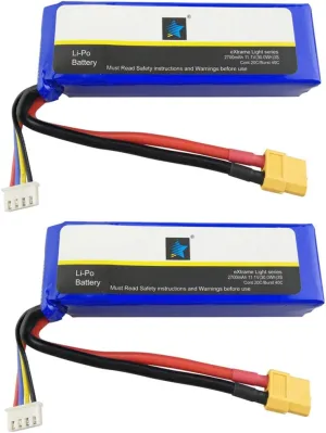 sea jump 2PCS 11.1V 2700mah Lithium Battery for Cheerson CX-20 CX20 Brushless Four-axis Aircraft Lithium Battery Aircraft Model UAV XT60 Battery Head High Rate Lithium Battery