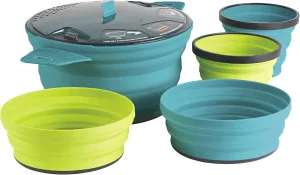 Sea to Summit X-Pot 5-Piece Cookware Set for Backpacking and Camping, Pacific Blue/Lime