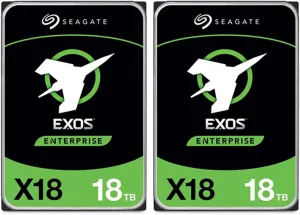 Seagate Exos X18 3.5" Internal Hard Drive - 18TB, 2-Pack, SATA III 6 Gb/s
