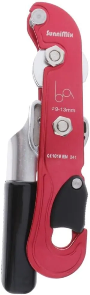 Self-Braking Descender for 9-13mm Ropes Rock Climbing Cave Rappelling Red