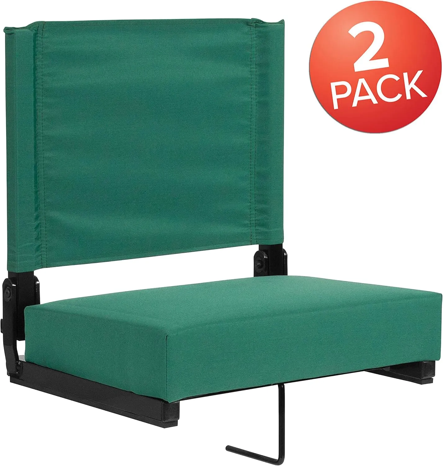 Set of 2 500 lb. Rated Lightweight Stadium Chair with Ultra-Padded Seat