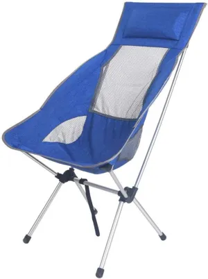 SGSG Lightweight Outdoor Folding Chair Portable Fishing Chair Director Chair Moon Chair Beach Recliner Aluminum backrest Chair Indoor Nylon Cloth Camping Chair Bracket pad Round,B