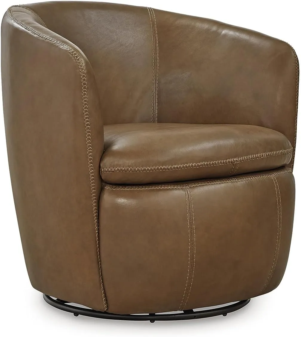Signature Design by Ashley Kierreys Swivel Chair, 31.25" W x 29" D x 31.63" H, Light Brown