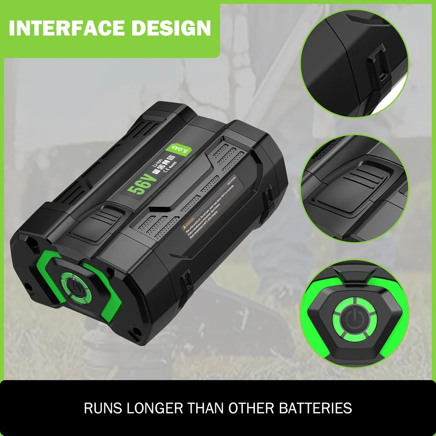 SiKER Replacement for EGO 56V Battery 5.0Ah BA2800T Battery Compatible with All EGO 56 Volt Power Tools