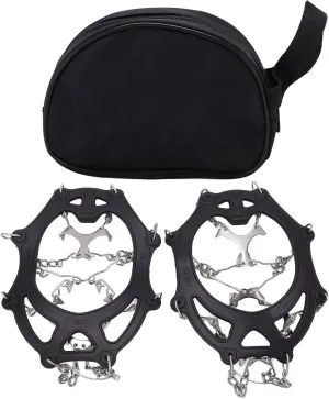 Silicone Crampons, M L Size, Steel Teeth, All Weather Performance, Anti Slip Traction, for Hiking, Mountaineering, and Winter Climbing