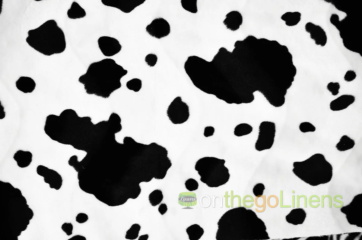 Silky Soft Charmeuse Cow Table Napkins & Chair Sashes | White Black Cow Print Napkins |