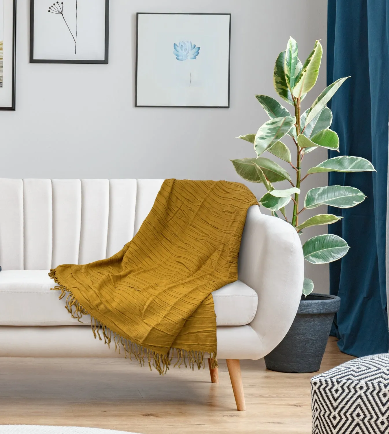 Sion Curry Throw Blanket - 50x60|Jeté Sion cari - 50x60|D258GAIL