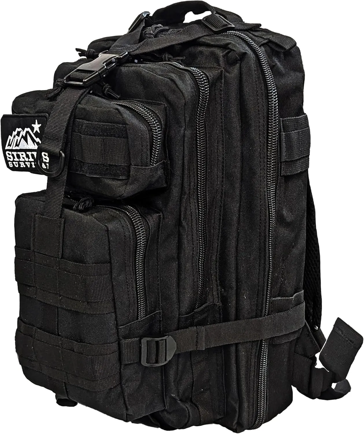 Sirius Tactical Backpack - 30L Capacity - Heavy Duty 900D Polyester - Hunting, Hiking or Camping Backpack – Military Backpack (Black)