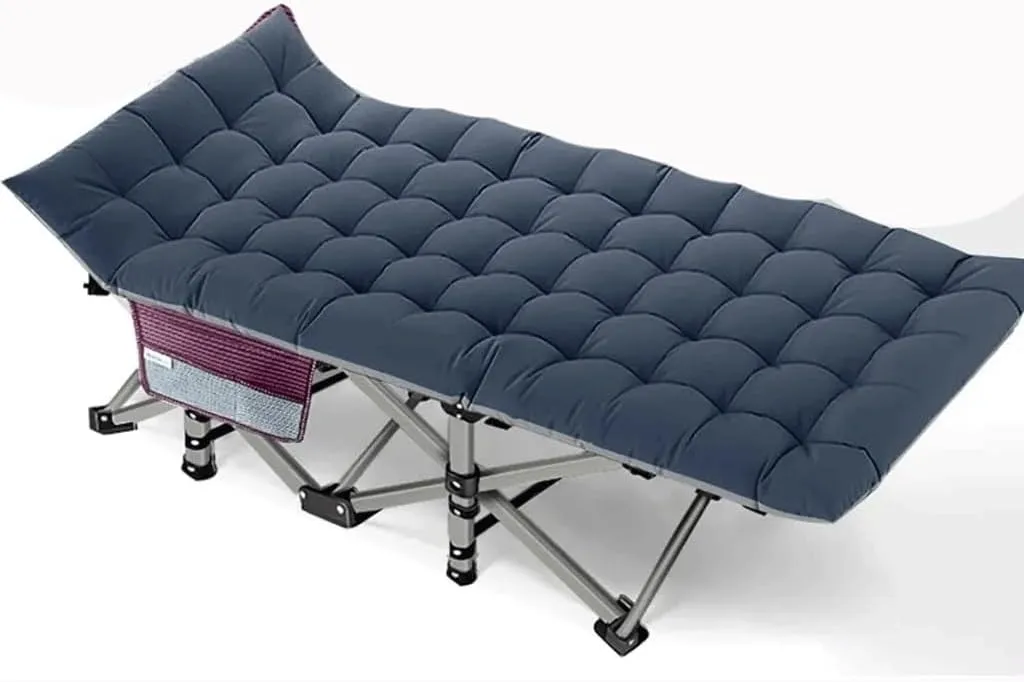 Sleeping Bed for Camp Office Use Outdoor Cot Folding Camping Cots for Adults Heavy Duty Adjustable Cot with Mat