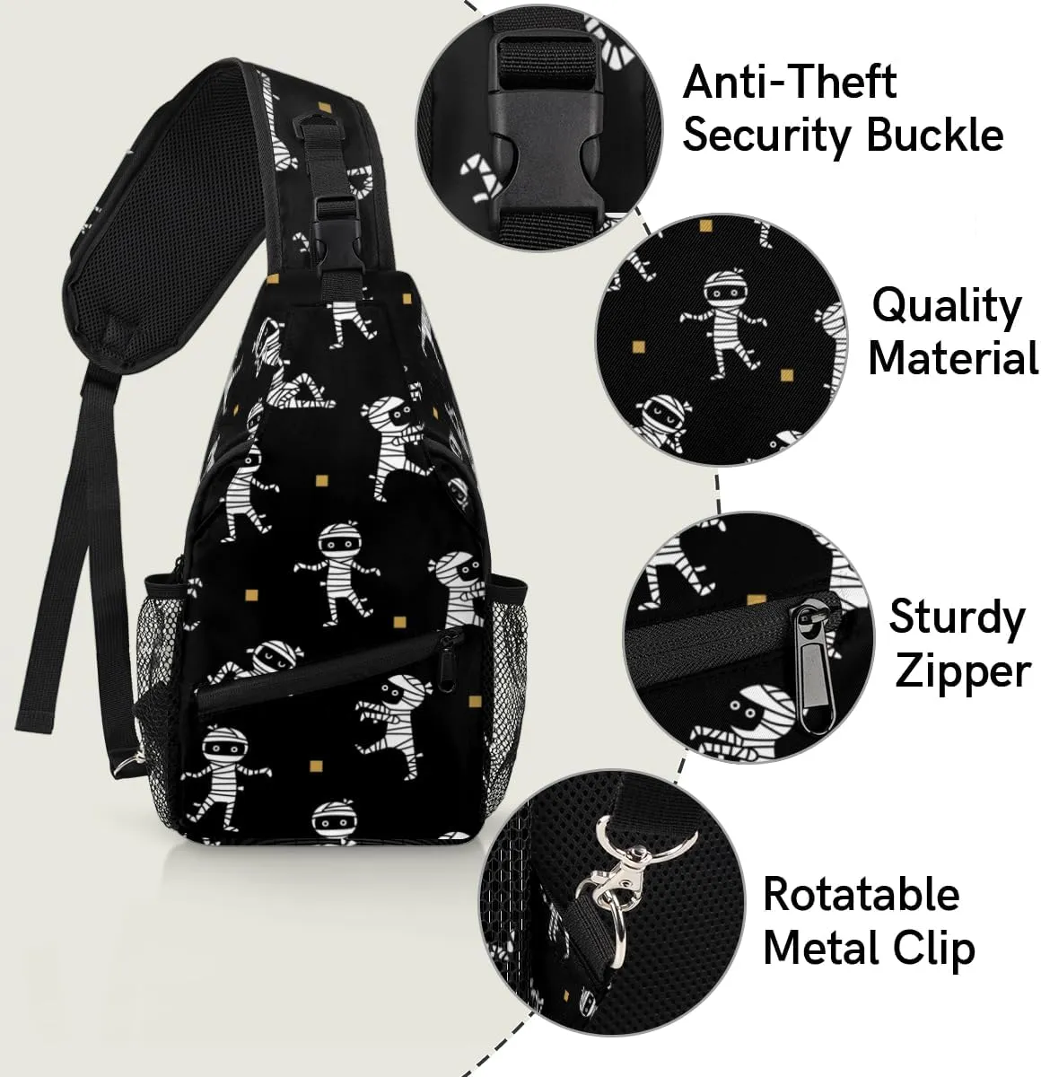 Sling Bag for Women Men Chest Shoulder Backpack Multipurpose Crossbody Bag Lightweight Travel Hiking Daypack