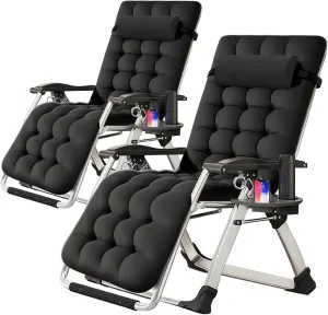 Slsy Zero Gravity Chair, Reclining Lounge Chair with Removable Cushion & Tray for Indoor and Outdoor, Patio Recliner Folding Reclining Chair