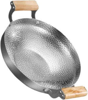 Small Cooking Pot Stainless Steel Single Person Fire Boiler Wok Pan Non Stick Easy to Clean for Home Restaurant