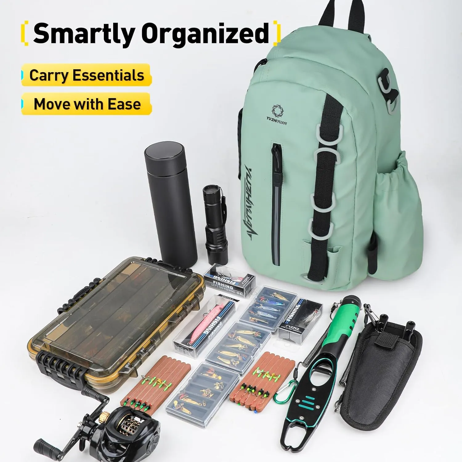 Small Fishing Bag with Rod Strap, Portable & Lightweight, Fish Small Tackle bag – Fits Tackle Boxes & Gear,Move Freely, Cast Smoothly - Fishing Gifts for Men