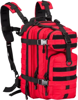 Small Military Survival Backpack Tactical Hydration backpack for Hiking Riding (RED)