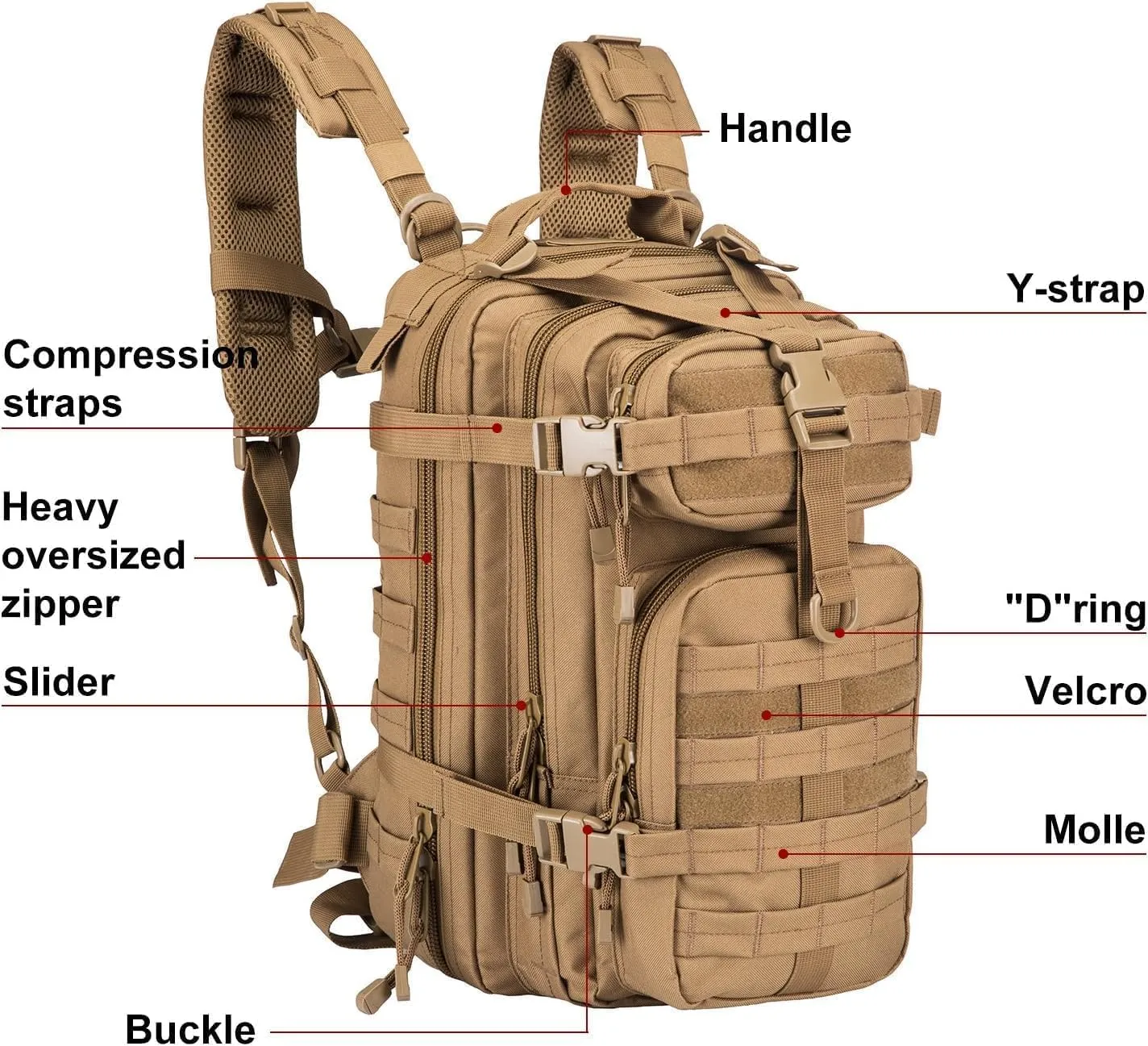 Small Military Tactical Backpack Army Assault Rucksack GYM Hiking Bug Out Bag