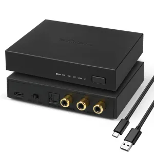 SMSL PS200 Digital to Analog Audio Converter, ES9039Q2M XU316 USB DAC, USB/Optical/Coaxial to Stereo L/R RCA Output, 32Bit/768kHz DSD512 MQA/MQA-CD DAC for PC/Phone/PS5/Switch/Home Audio System